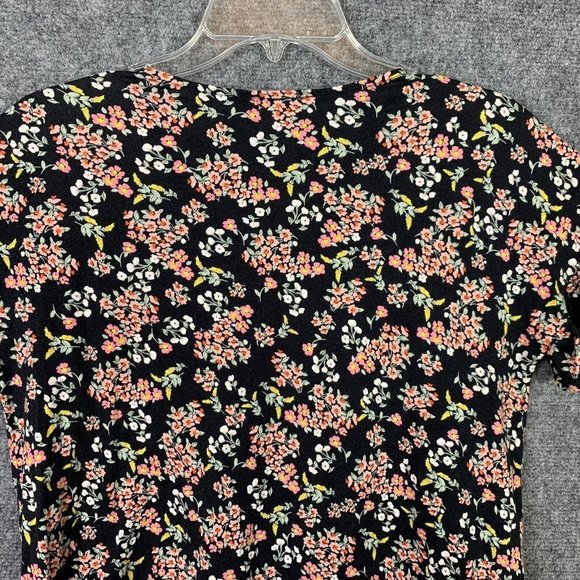 Loft Floral Crop Top Flutter Cap Sleeve Women XXS V-Neck Ruffle Hem - Picture 8 of 11